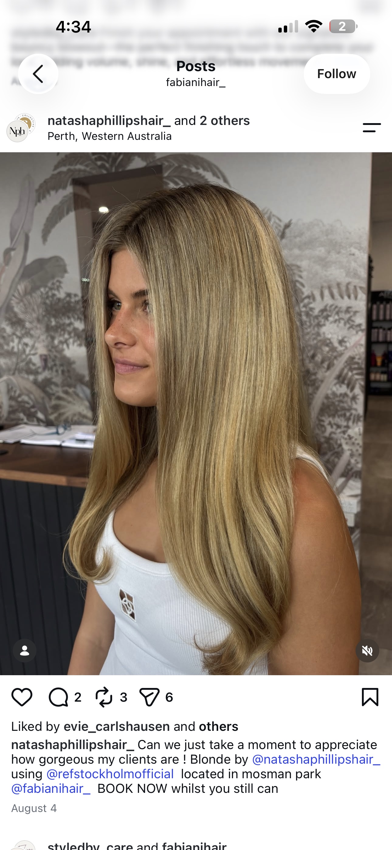 Long softly layered blonde hair